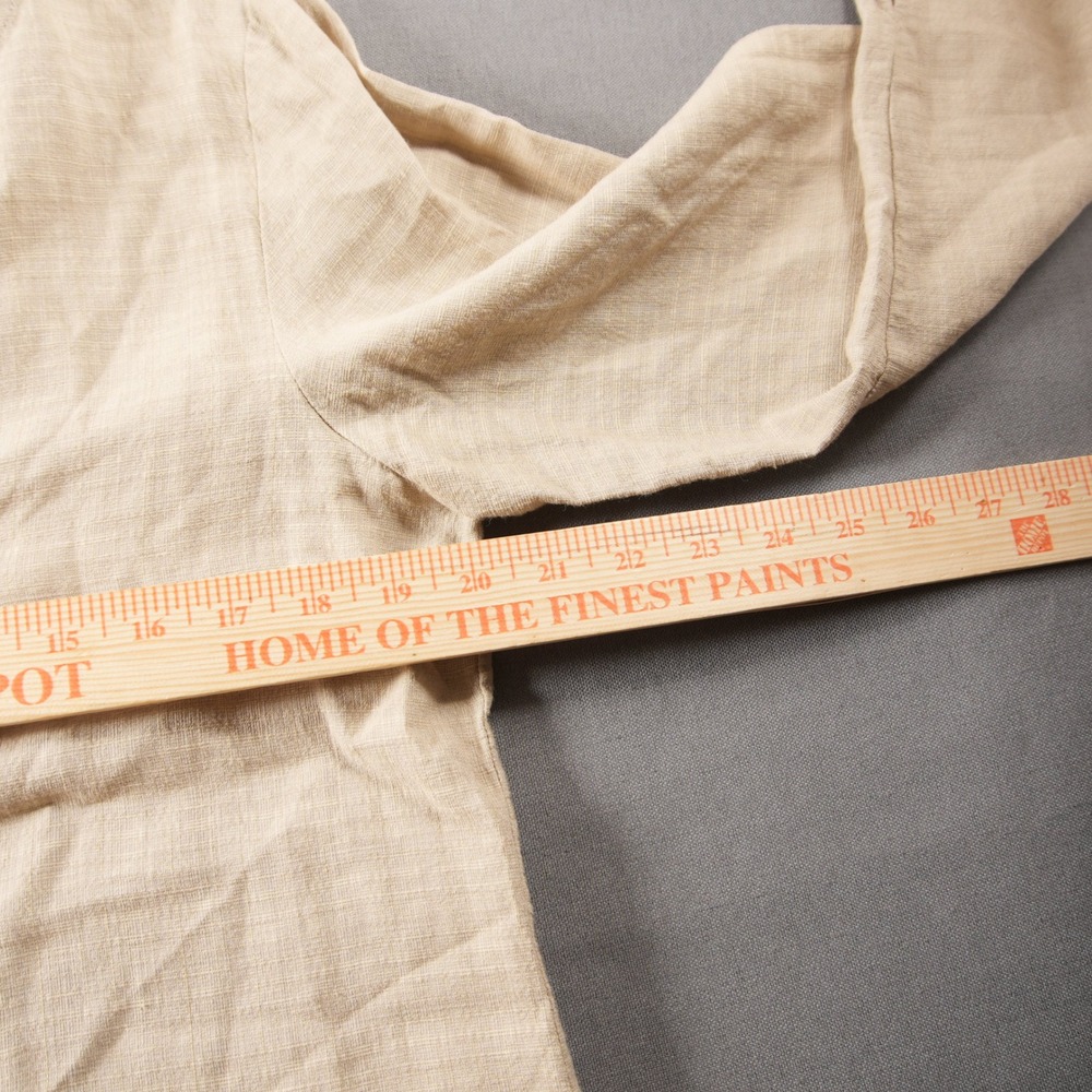 Eileen Fisher Italian Linen Blend Button Front Women Blouse M Long Sleeve Boho - Picture 6 of 15